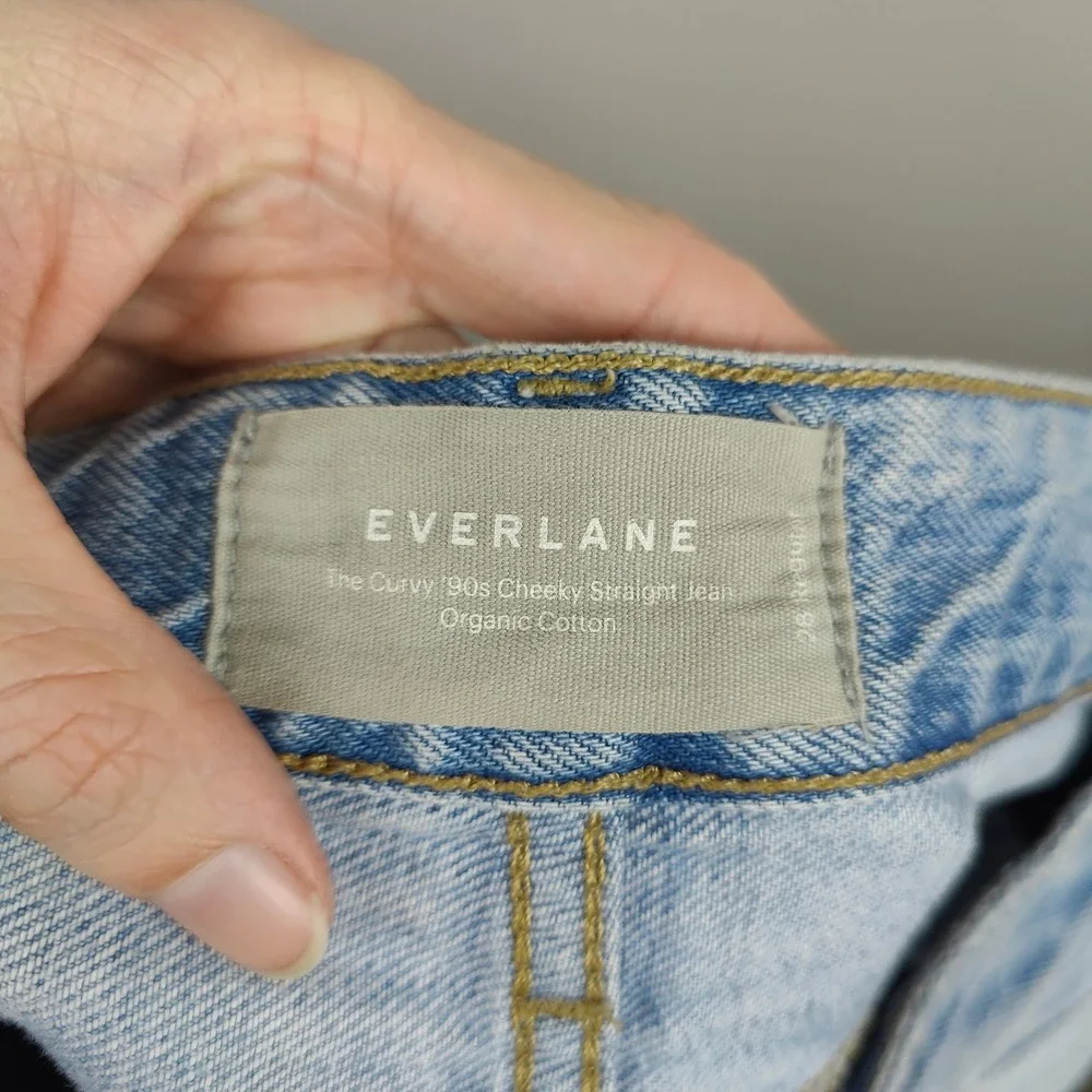 Everlane The Curvy 90s Cheeky Straight‎ Jean Womens 28 Light Wash Organic Cotton - Picture 8 of 11